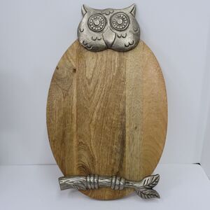 Owl The Global Market Kitchen Collection Wooden Cutting charcuterie, board  (A)